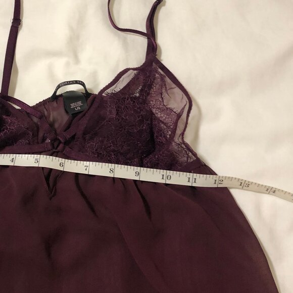 Victoria's Secret Maroon/Burgundy Babydoll Lingerie Top Large - Picture 5 of 6
